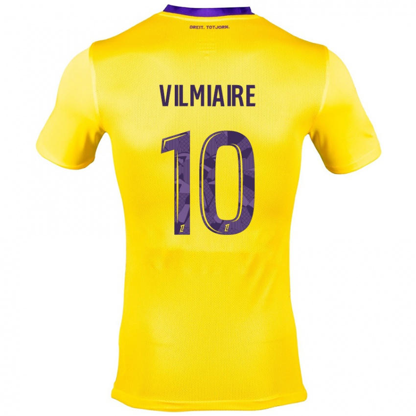 Lapset Kelly Vilmiaire #10 Keltainen Violetti Vieraspaita 2024/25 Lyhythihainen Paita T-Paita