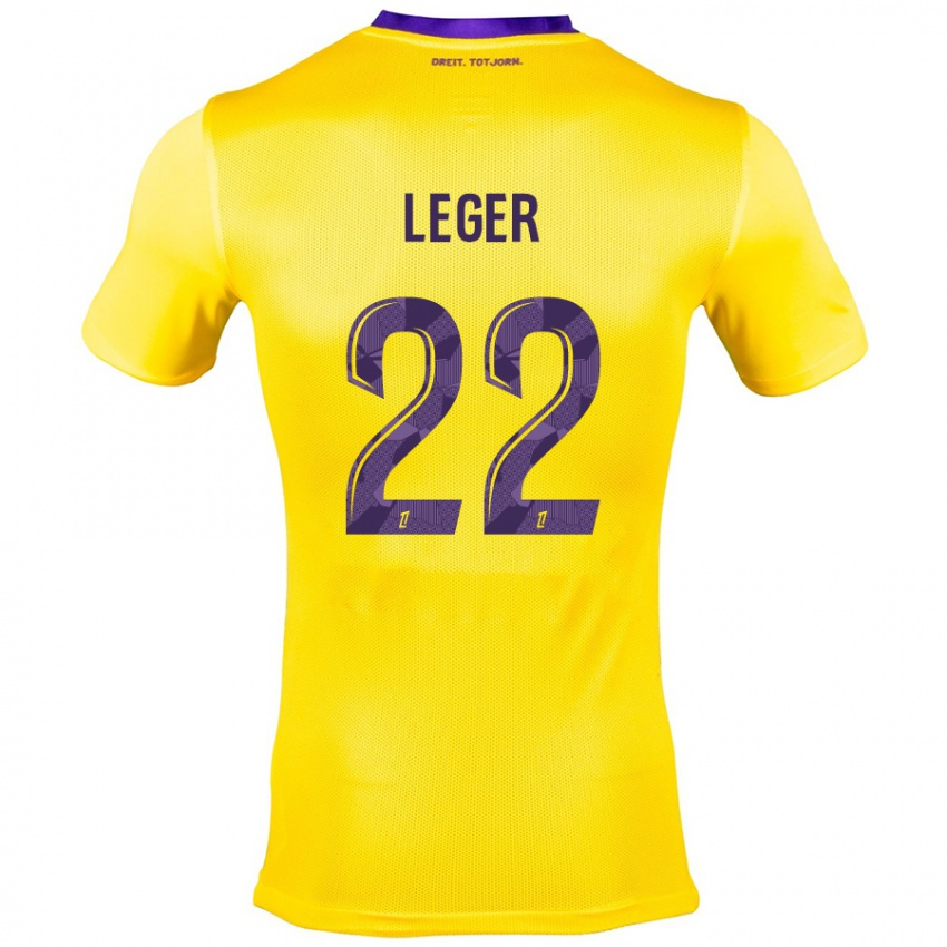 Lapset Christelle Léger #22 Keltainen Violetti Vieraspaita 2024/25 Lyhythihainen Paita T-Paita