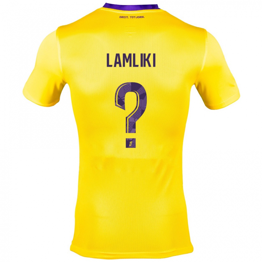 Lapset Nassim Lamliki #0 Keltainen Violetti Vieraspaita 2024/25 Lyhythihainen Paita T-Paita