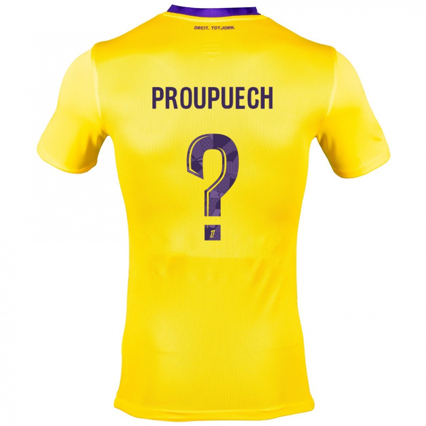 Lapset Lucas Proupuech #0 Keltainen Violetti Vieraspaita 2024/25 Lyhythihainen Paita T-Paita