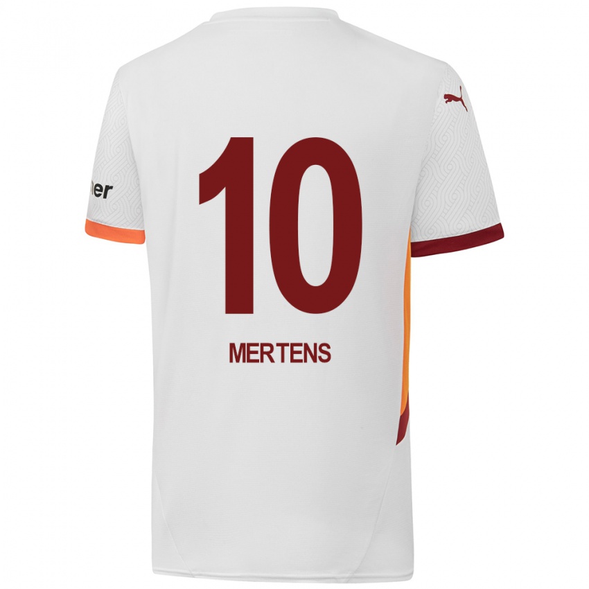 Lapset Dries Mertens #10 Valkoinen Keltainen Punainen Vieraspaita 2024/25 Lyhythihainen Paita T-Paita