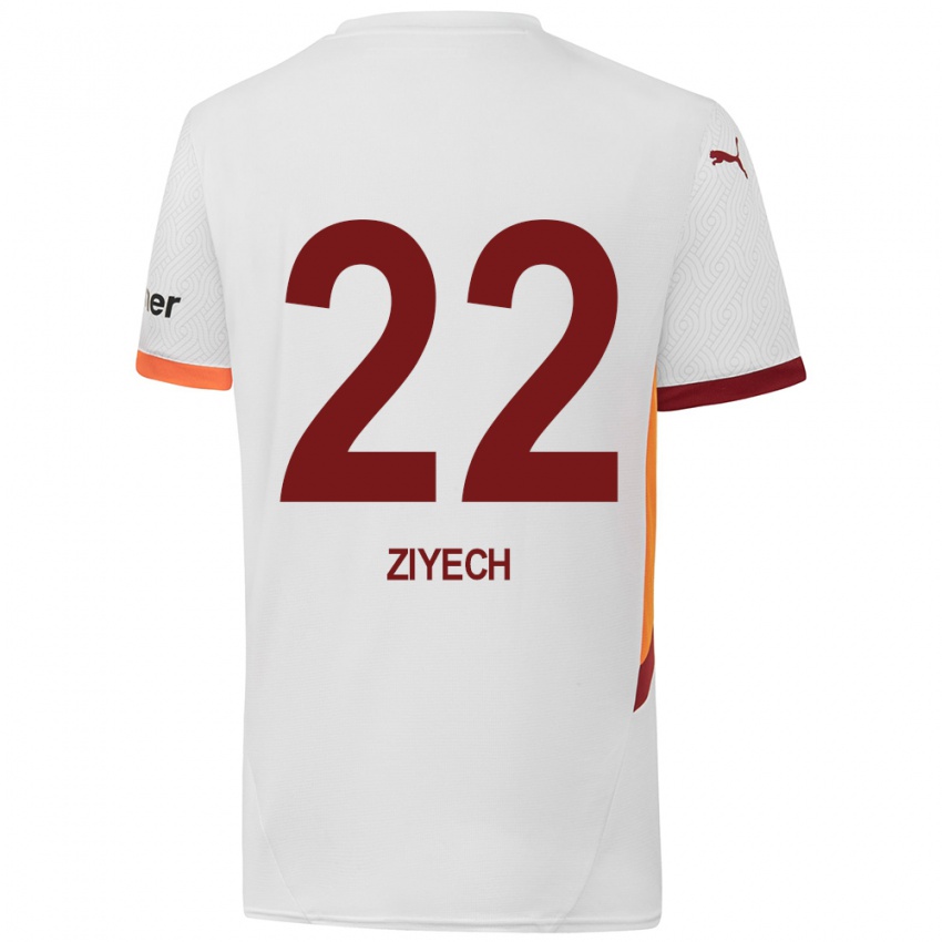 Lapset Hakim Ziyech #22 Valkoinen Keltainen Punainen Vieraspaita 2024/25 Lyhythihainen Paita T-Paita