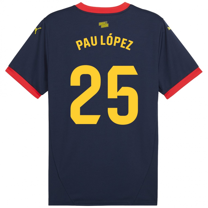 Lapset Pau Lopez #25 Laivastonpunainen Vieraspaita 2024/25 Lyhythihainen Paita T-Paita