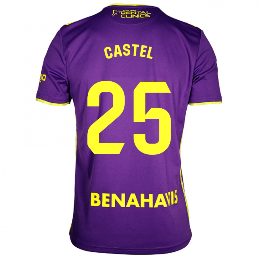 Lapset Sergio Castel #25 Violetti Keltainen Vieraspaita 2024/25 Lyhythihainen Paita T-Paita