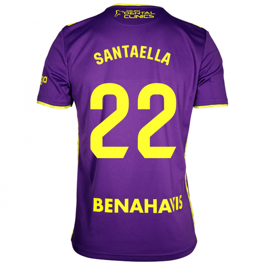 Lapset Miguel Ángel Santaella #22 Violetti Keltainen Vieraspaita 2024/25 Lyhythihainen Paita T-Paita