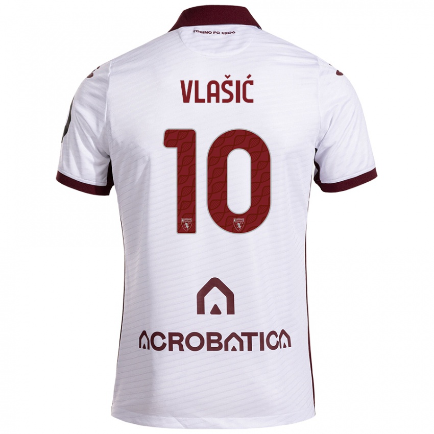 Lapset Nikola Vlašić #10 Valkoinen Kastanjanruskea Vieraspaita 2024/25 Lyhythihainen Paita T-Paita