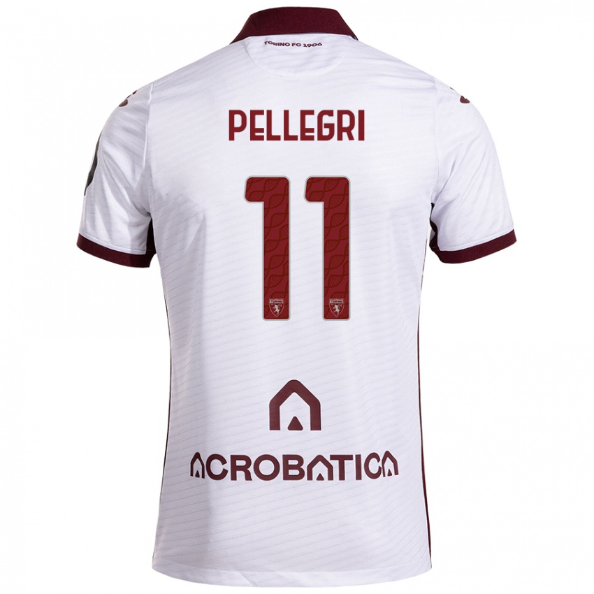 Lapset Pietro Pellegri #11 Valkoinen Kastanjanruskea Vieraspaita 2024/25 Lyhythihainen Paita T-Paita