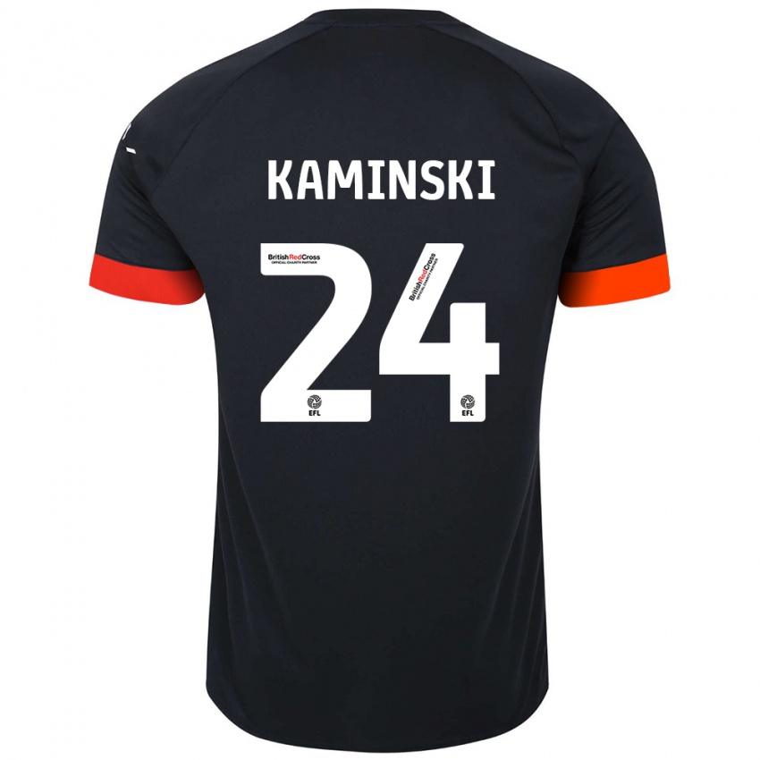 Lapset Thomas Kaminski #24 Musta Oranssi Vieraspaita 2024/25 Lyhythihainen Paita T-Paita