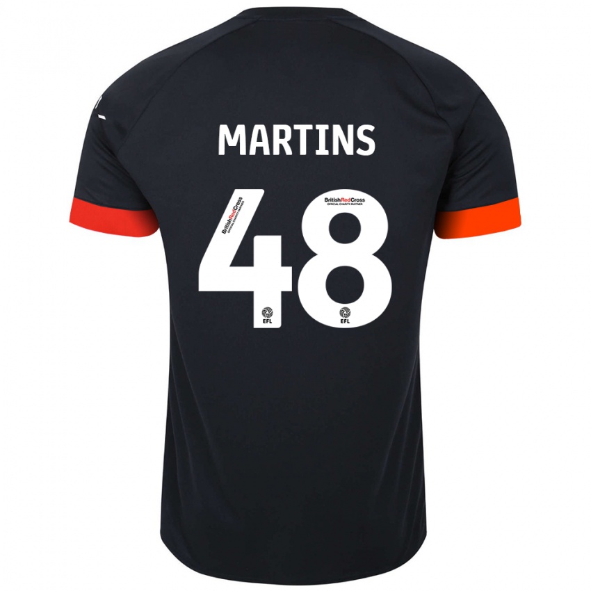 Lapset Dominic Dos Santos Martins #48 Musta Oranssi Vieraspaita 2024/25 Lyhythihainen Paita T-Paita