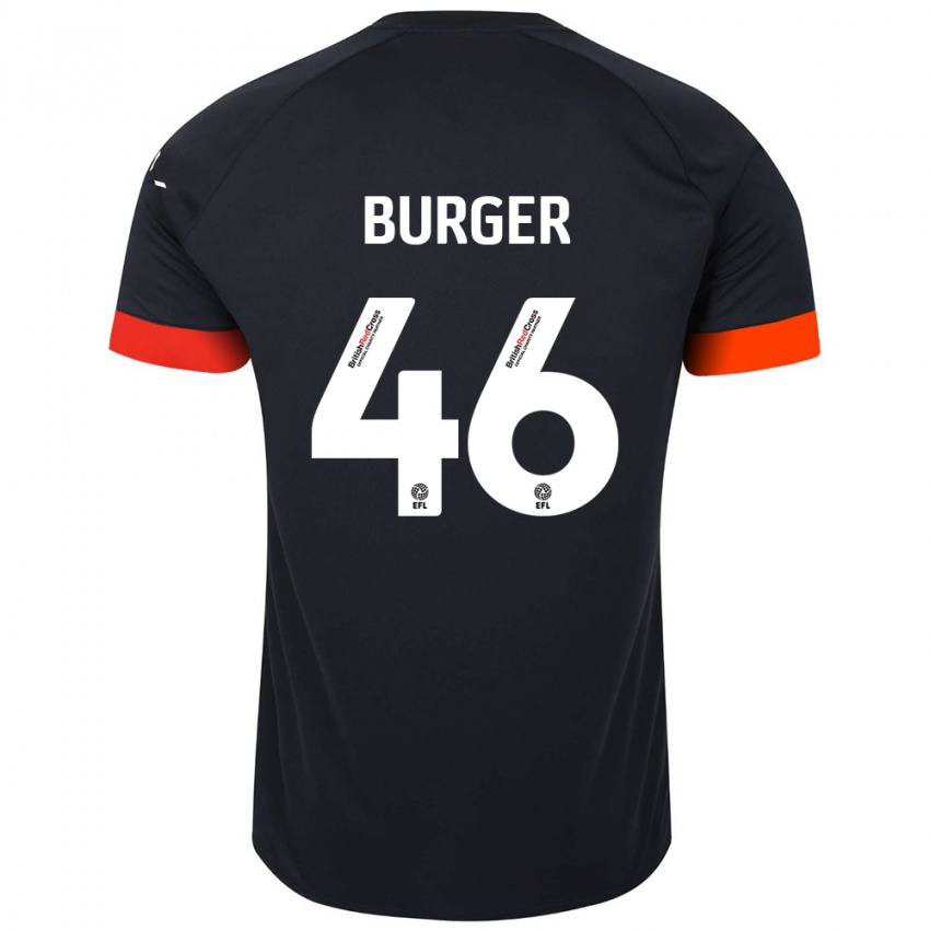 Lapset Jake Burger #46 Musta Oranssi Vieraspaita 2024/25 Lyhythihainen Paita T-Paita