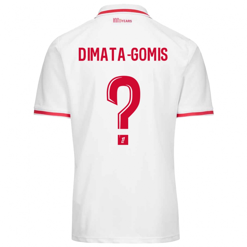 Miesten Kamron Dimata-Gomis #0 Valkoinen Punainen Kotipaita 2024/25 Lyhythihainen Paita T-Paita