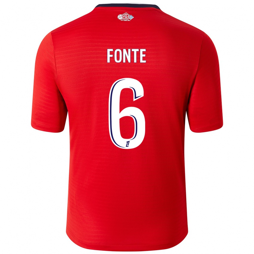 Miesten Jose Fonte #6 Punainen Valkoinen Kotipaita 2024/25 Lyhythihainen Paita T-Paita