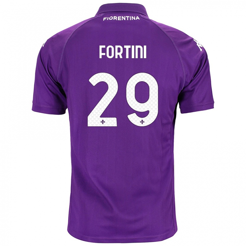 Miesten Niccolò Fortini #29 Violetti Kotipaita 2024/25 Lyhythihainen Paita T-Paita