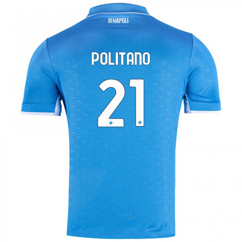 Miesten Matteo Politano #21 Taivaansininen Kotipaita 2024/25 Lyhythihainen Paita T-Paita