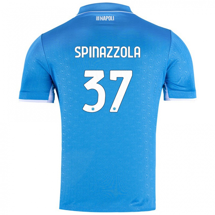 Miesten Leonardo Spinazzola #37 Taivaansininen Kotipaita 2024/25 Lyhythihainen Paita T-Paita