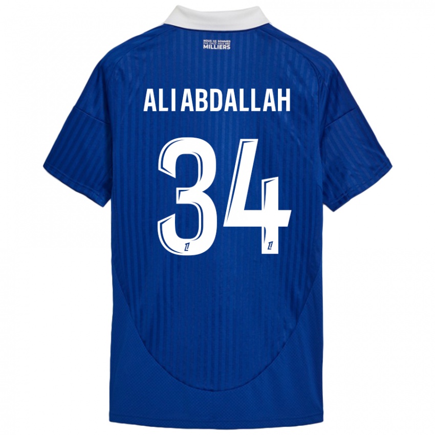 Miesten Aboubacar Ali Abdallah #34 Sininen Valkoinen Kotipaita 2024/25 Lyhythihainen Paita T-Paita