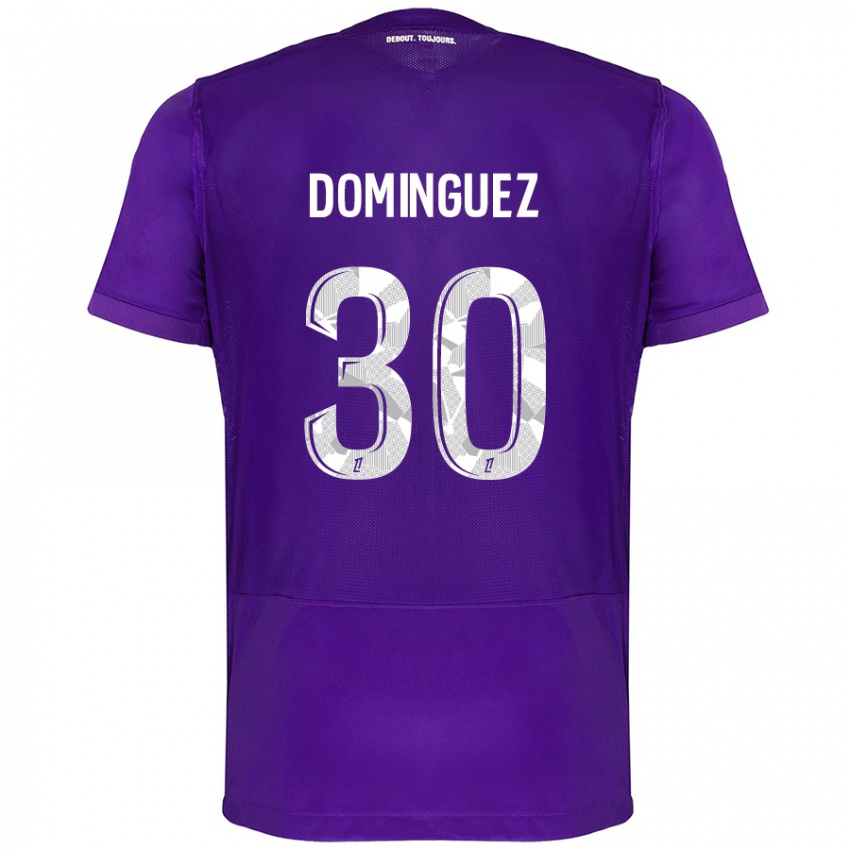 Miesten Álex Domínguez #30 Violetti Valkoinen Kotipaita 2024/25 Lyhythihainen Paita T-Paita