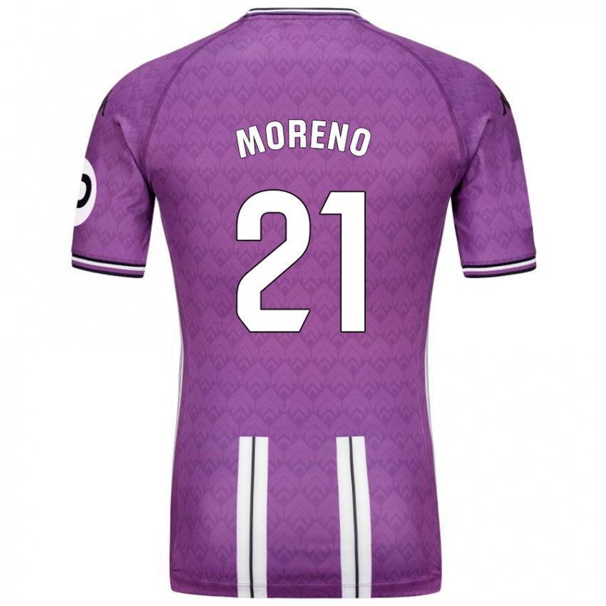 Miesten Xavi Moreno #21 Violetti Valkoinen Kotipaita 2024/25 Lyhythihainen Paita T-Paita