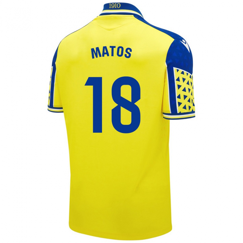 Miesten José Matos #18 Keltainen Sininen Kotipaita 2024/25 Lyhythihainen Paita T-Paita