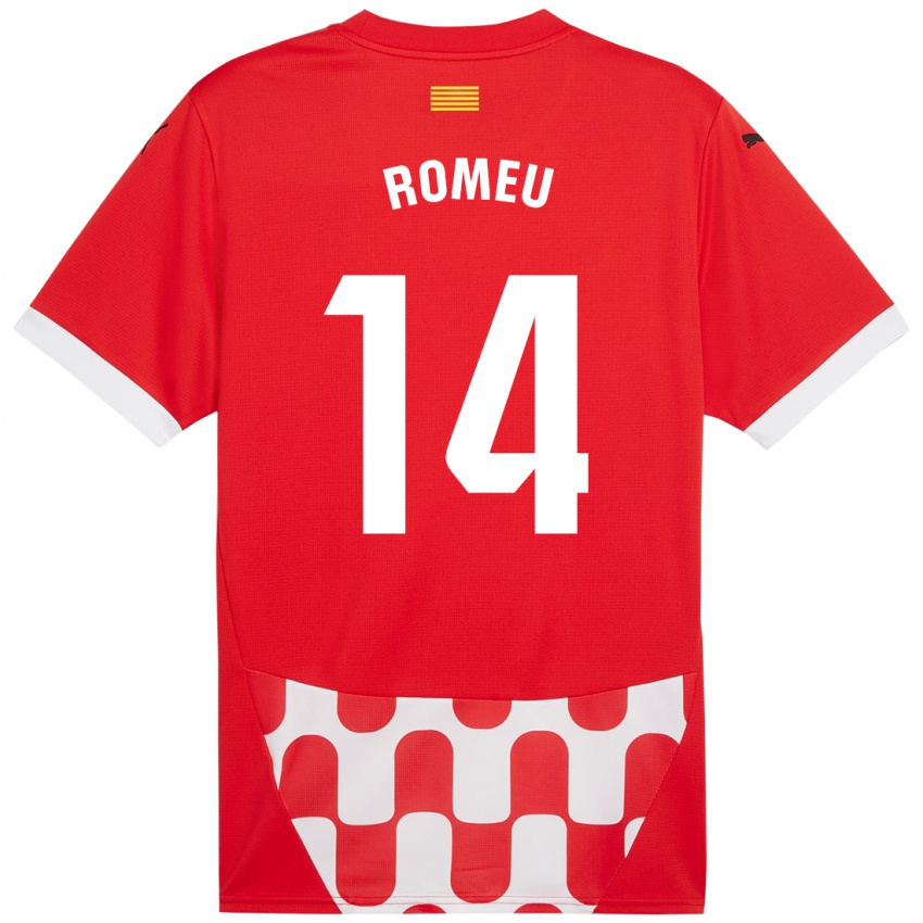 Miesten Oriol Romeu #14 Punainen Valkoinen Kotipaita 2024/25 Lyhythihainen Paita T-Paita