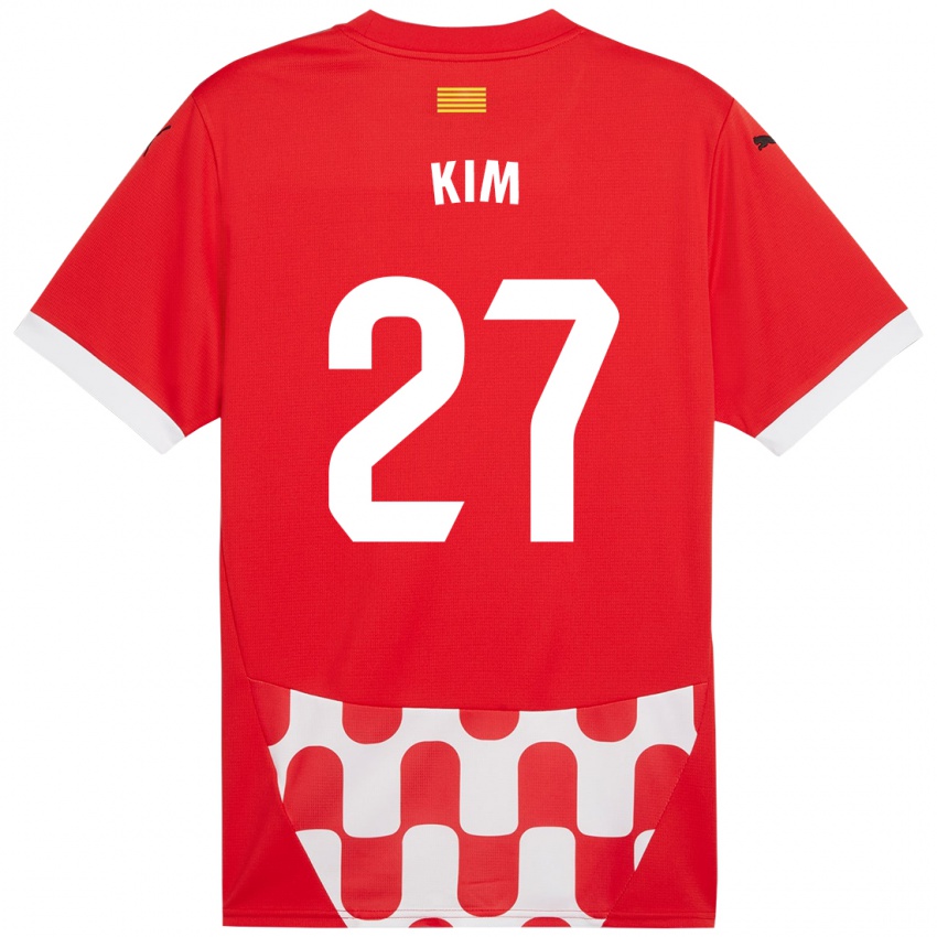 Miesten Min-Su Kim #27 Punainen Valkoinen Kotipaita 2024/25 Lyhythihainen Paita T-Paita