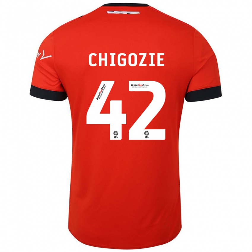 Miesten Christian Chigozie #42 Oranssi Musta Kotipaita 2024/25 Lyhythihainen Paita T-Paita