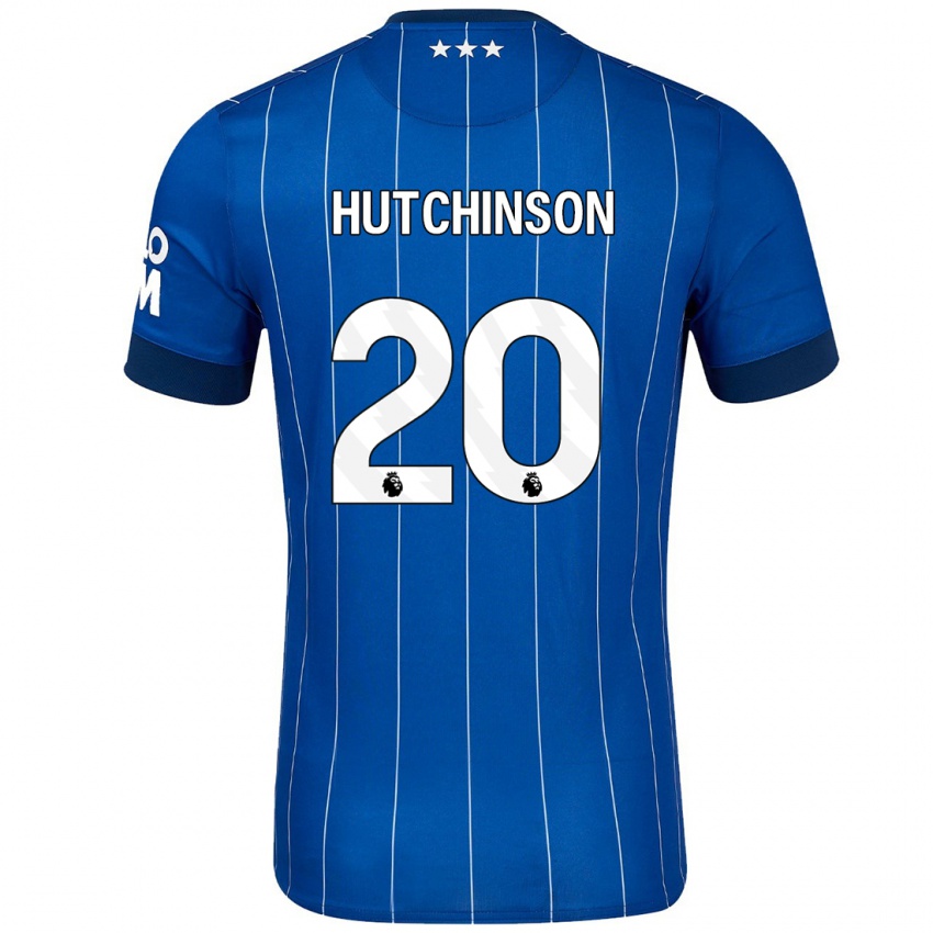 Miesten Omari Hutchinson #20 Tummansininen Kotipaita 2024/25 Lyhythihainen Paita T-Paita