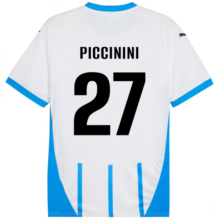 Miesten Stefano Piccinini #27 Valkoinen Sininen Vieraspaita 2024/25 Lyhythihainen Paita T-Paita