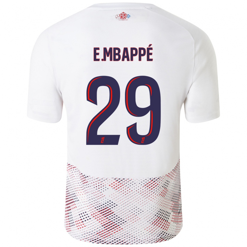 Miesten Ethan Mbappe #29 Valkoinen Royal Blue Vieraspaita 2024/25 Lyhythihainen Paita T-Paita