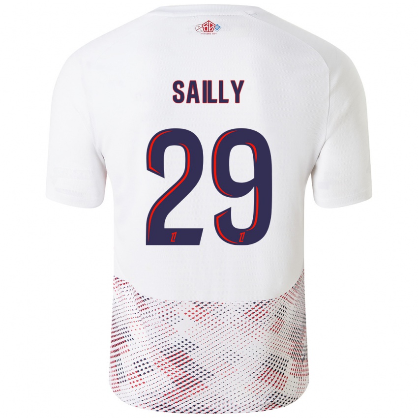 Miesten Charlotte Sailly #29 Valkoinen Royal Blue Vieraspaita 2024/25 Lyhythihainen Paita T-Paita