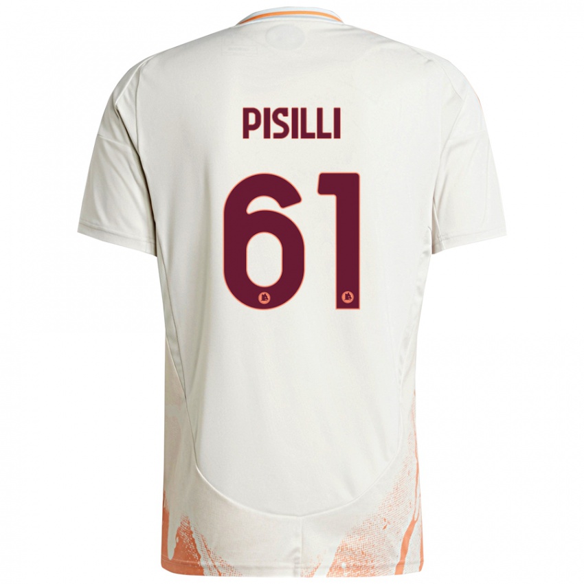 Miesten Niccolo Pisilli #61 Kermanvalkoinen Oranssi Vieraspaita 2024/25 Lyhythihainen Paita T-Paita