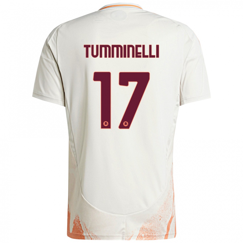 Miesten Gianmarco Tumminelli #17 Kermanvalkoinen Oranssi Vieraspaita 2024/25 Lyhythihainen Paita T-Paita