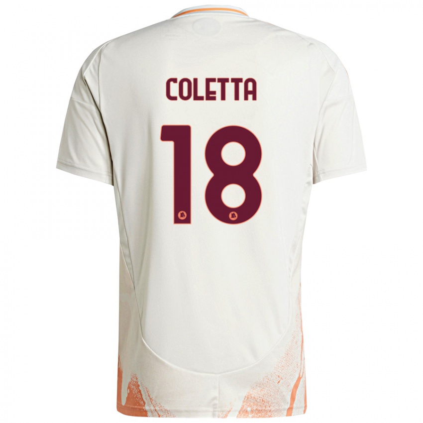 Miesten Federico Coletta #18 Kermanvalkoinen Oranssi Vieraspaita 2024/25 Lyhythihainen Paita T-Paita