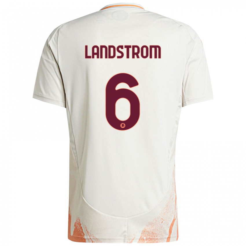 Miesten Elin Landstrom #6 Kermanvalkoinen Oranssi Vieraspaita 2024/25 Lyhythihainen Paita T-Paita