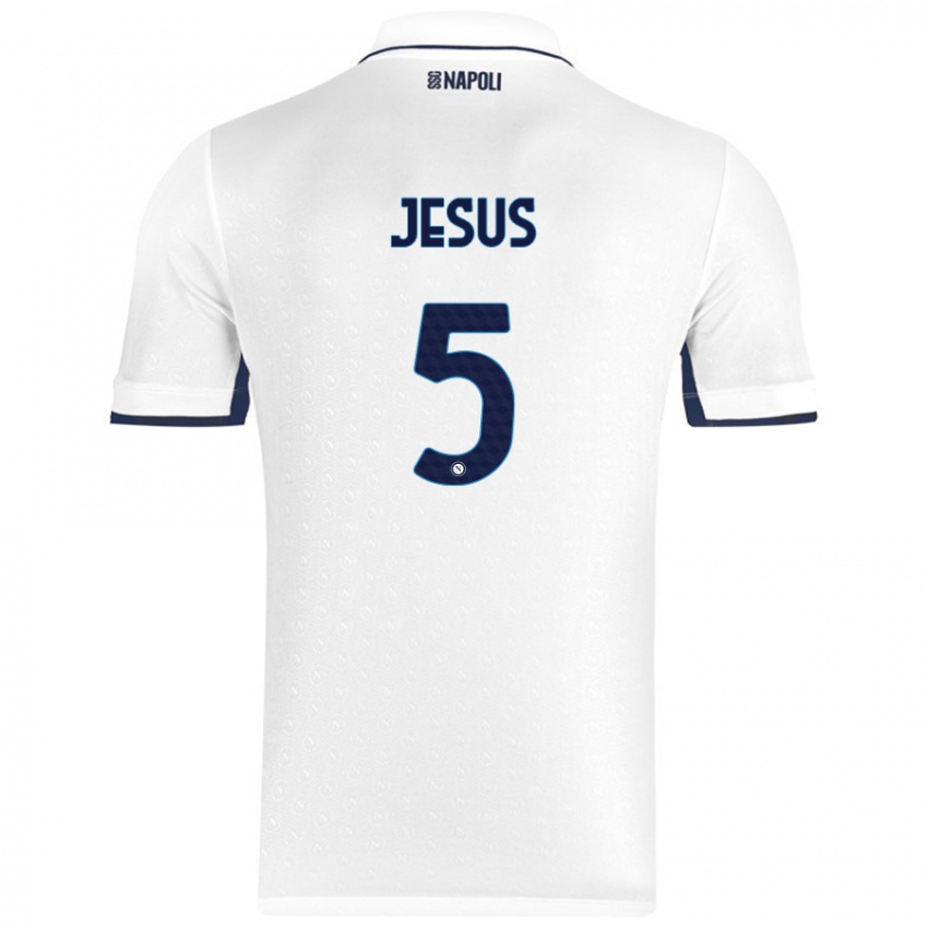 Miesten Juan Jesus #5 Valkoinen Royal Blue Vieraspaita 2024/25 Lyhythihainen Paita T-Paita