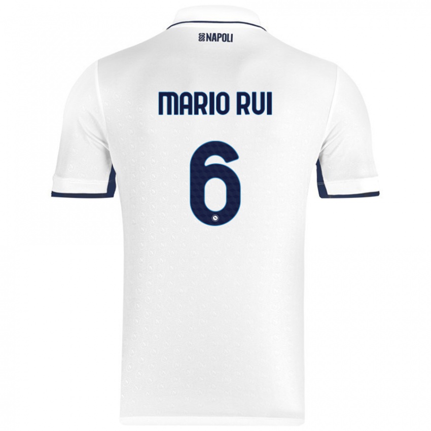 Miesten Mario Rui #6 Valkoinen Royal Blue Vieraspaita 2024/25 Lyhythihainen Paita T-Paita