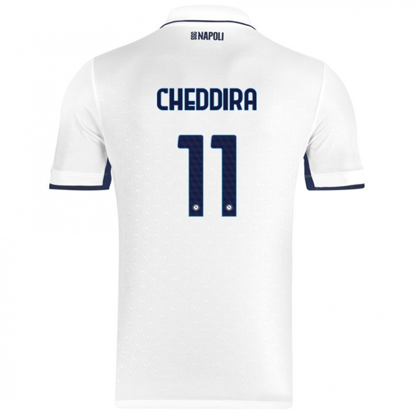 Miesten Walid Cheddira #11 Valkoinen Royal Blue Vieraspaita 2024/25 Lyhythihainen Paita T-Paita