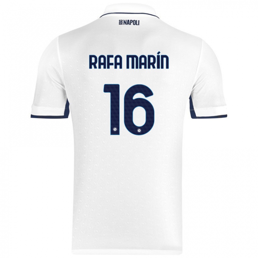 Miesten Rafa Marín #16 Valkoinen Royal Blue Vieraspaita 2024/25 Lyhythihainen Paita T-Paita