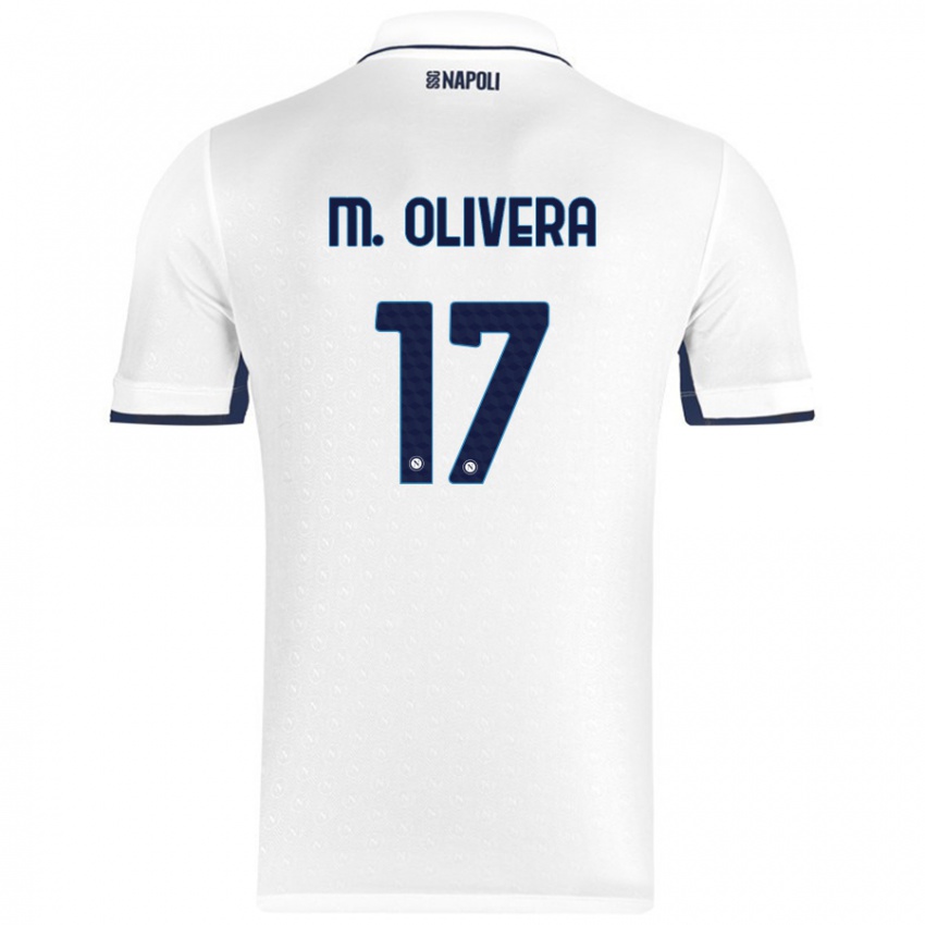 Miesten Mathias Olivera #17 Valkoinen Royal Blue Vieraspaita 2024/25 Lyhythihainen Paita T-Paita