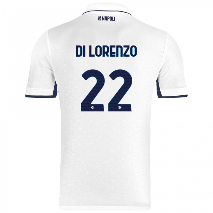 Miesten Giovanni Di Lorenzo #22 Valkoinen Royal Blue Vieraspaita 2024/25 Lyhythihainen Paita T-Paita