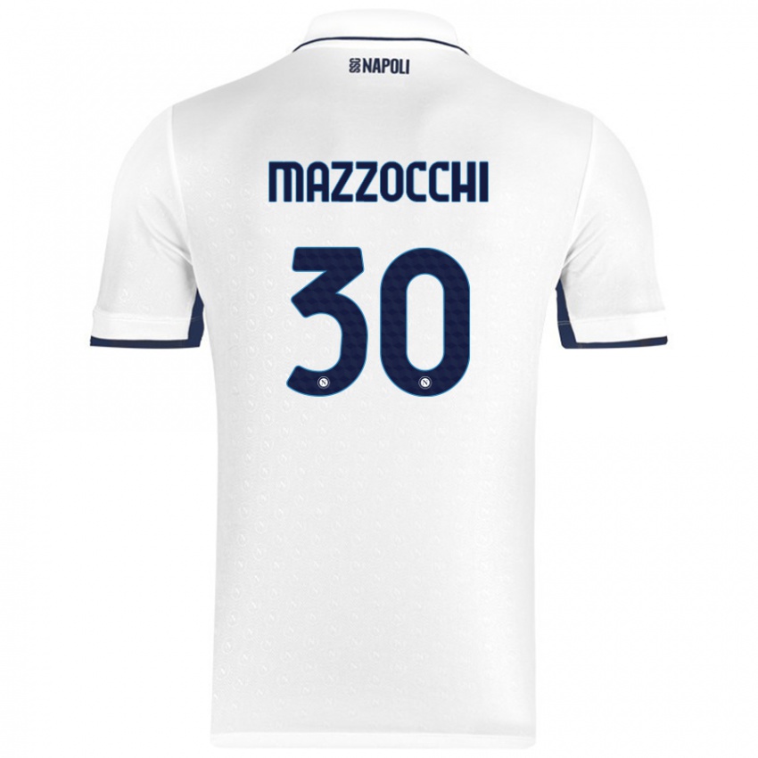 Miesten Pasquale Mazzocchi #30 Valkoinen Royal Blue Vieraspaita 2024/25 Lyhythihainen Paita T-Paita