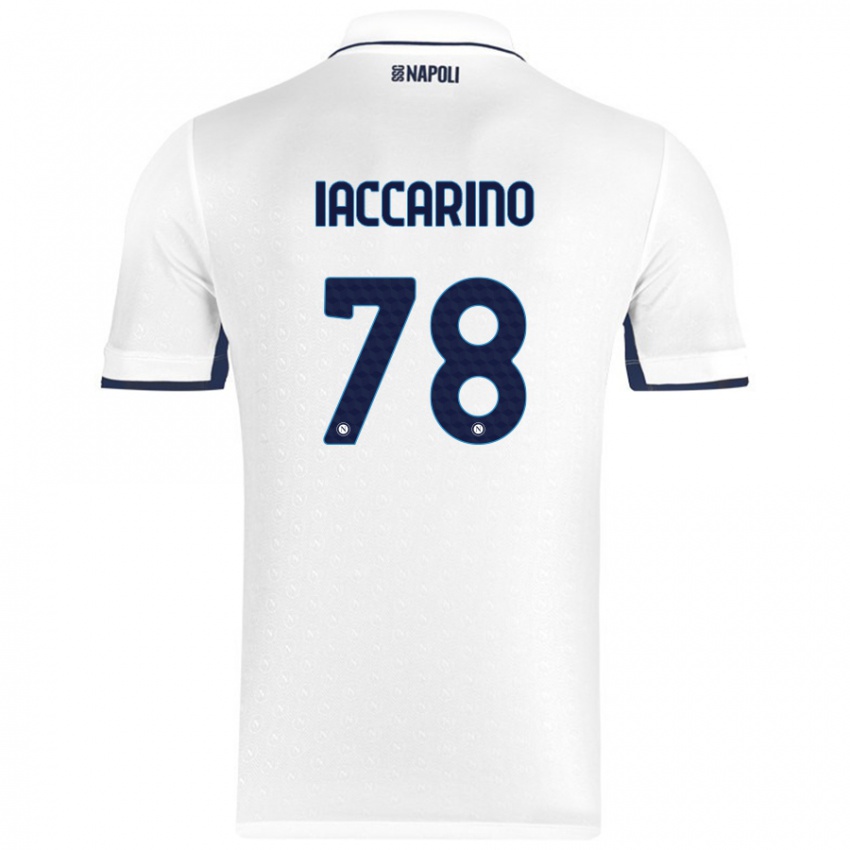 Miesten Gennaro Iaccarino #78 Valkoinen Royal Blue Vieraspaita 2024/25 Lyhythihainen Paita T-Paita