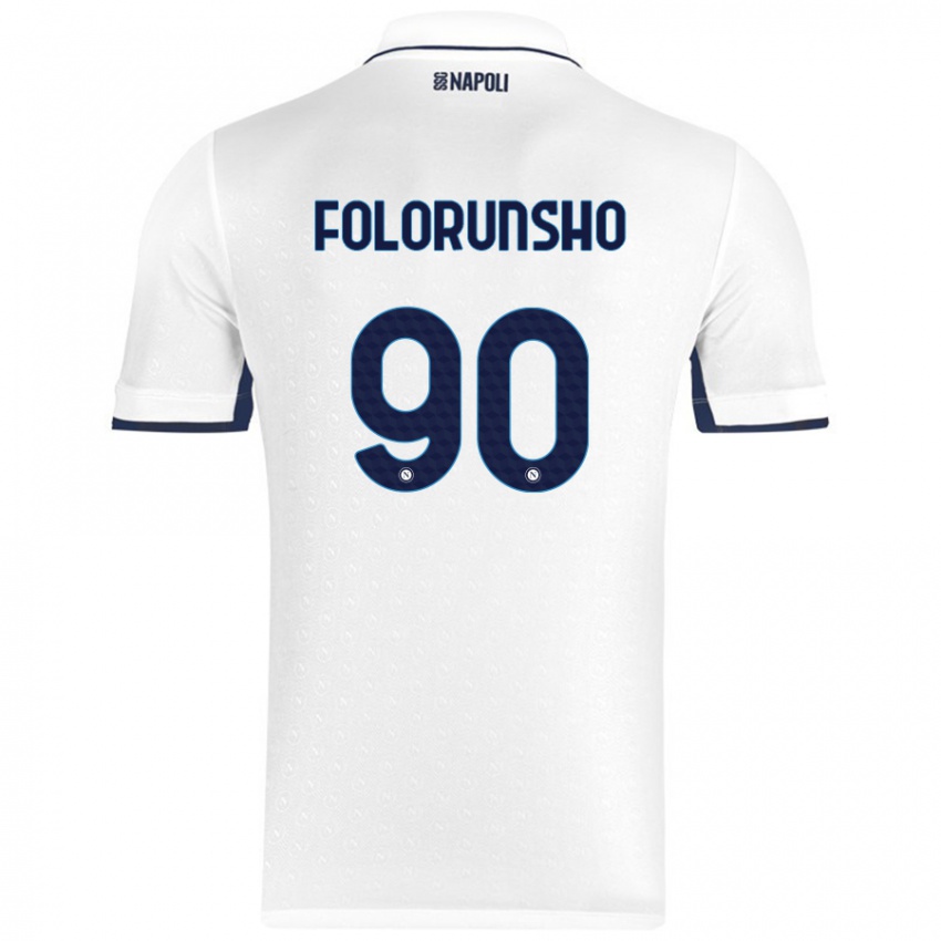 Miesten Michael Folorunsho #90 Valkoinen Royal Blue Vieraspaita 2024/25 Lyhythihainen Paita T-Paita