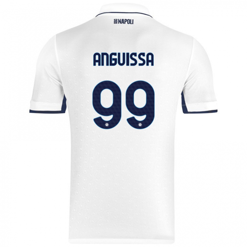 Miesten Andre Zambo Anguissa #99 Valkoinen Royal Blue Vieraspaita 2024/25 Lyhythihainen Paita T-Paita