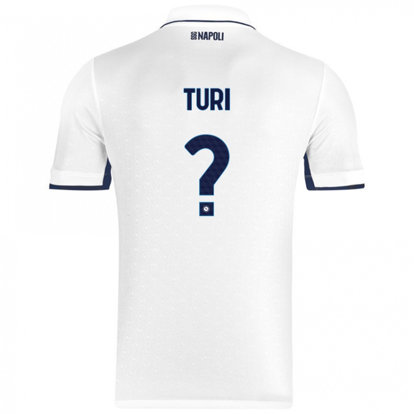 Miesten Claudio Turi #0 Valkoinen Royal Blue Vieraspaita 2024/25 Lyhythihainen Paita T-Paita