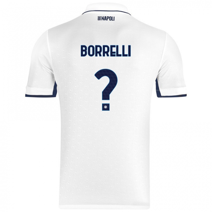 Miesten Ciro Borrelli #0 Valkoinen Royal Blue Vieraspaita 2024/25 Lyhythihainen Paita T-Paita