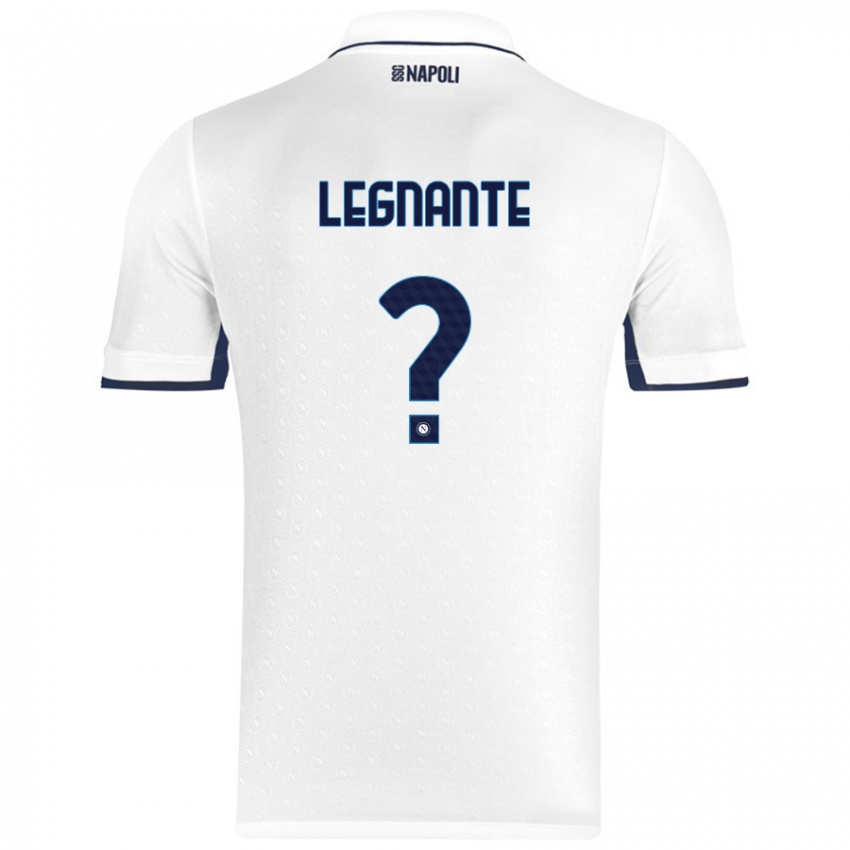 Miesten Manuel Legnante #0 Valkoinen Royal Blue Vieraspaita 2024/25 Lyhythihainen Paita T-Paita