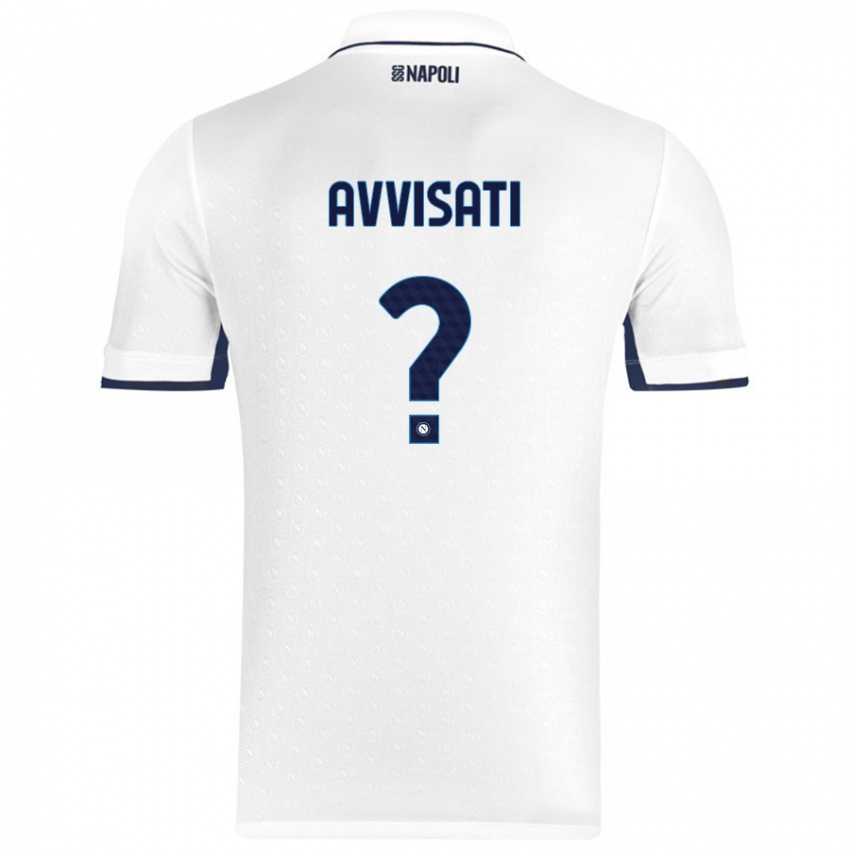 Miesten Domenico Avvisati #0 Valkoinen Royal Blue Vieraspaita 2024/25 Lyhythihainen Paita T-Paita