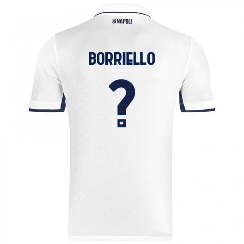 Miesten Salvatore Borriello #0 Valkoinen Royal Blue Vieraspaita 2024/25 Lyhythihainen Paita T-Paita