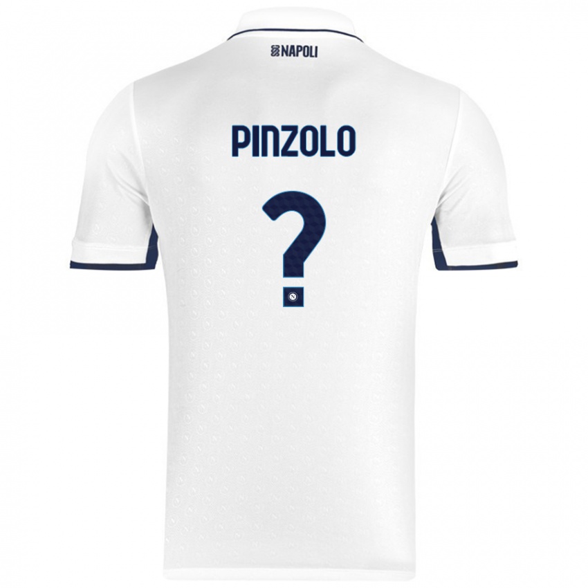 Miesten Giandiego Pinzolo #0 Valkoinen Royal Blue Vieraspaita 2024/25 Lyhythihainen Paita T-Paita